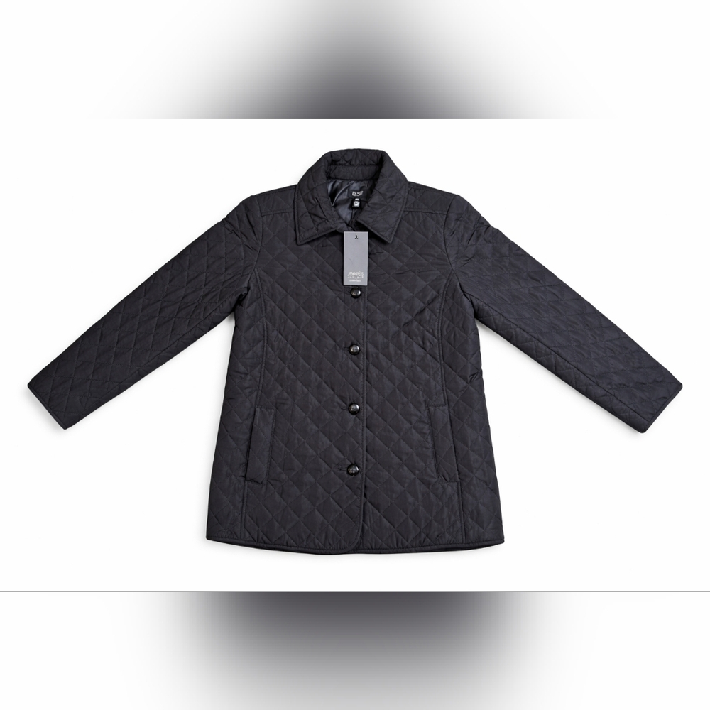 Nwt - Jones NewYork Women’s Black Quilted Jacket Classic Lightweight
